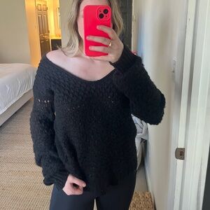 Free People Black Knit Sweater